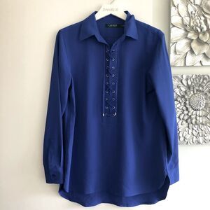 LAUREN RALPH LAUREN Lace Up Blouse